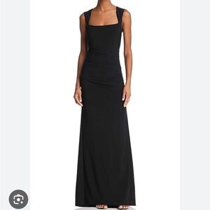 Laundry by Shelli Segal Black Cross Strap Back Formal Dress